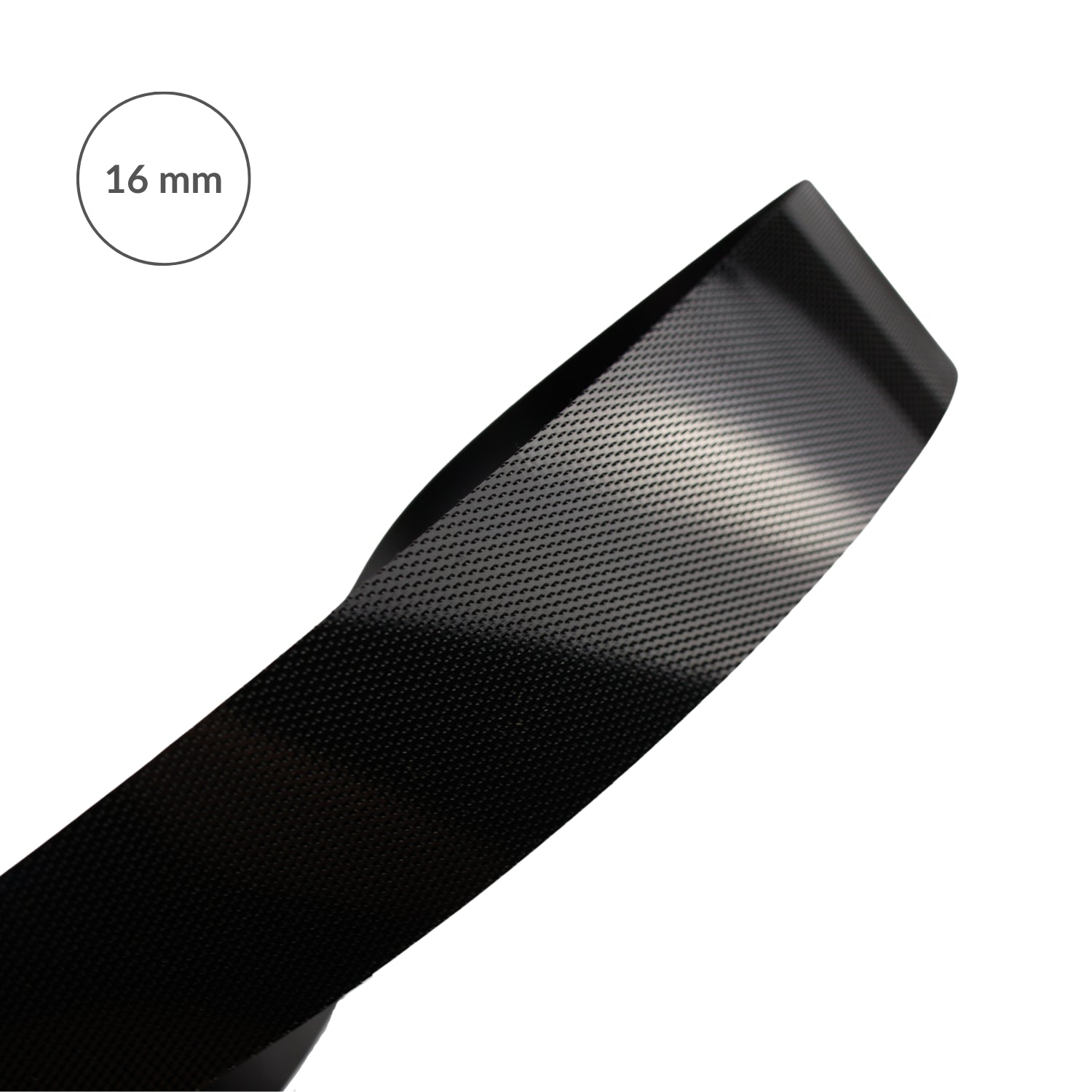 Low-profile hook velcro tape 16 mm/1 m nylon black