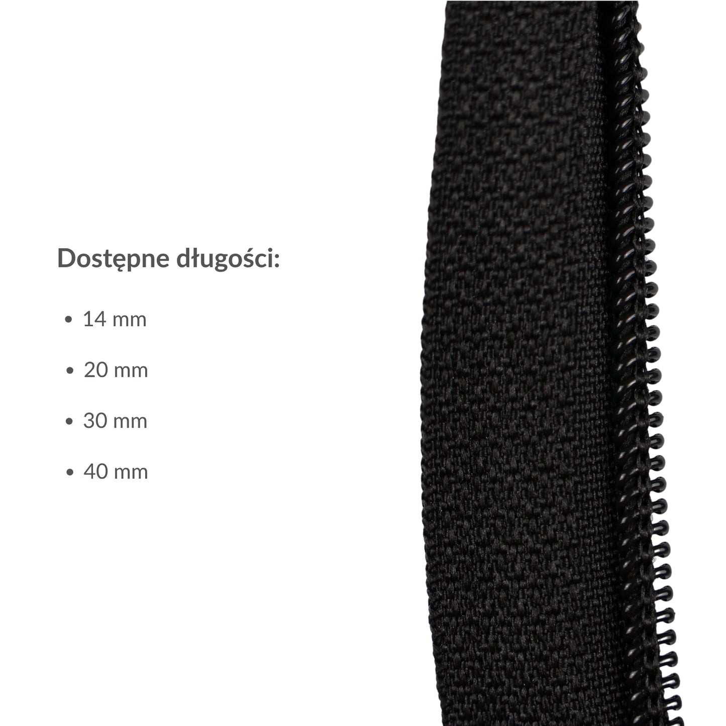 Zipper - #5 coil non-separable auto-lock 40cm