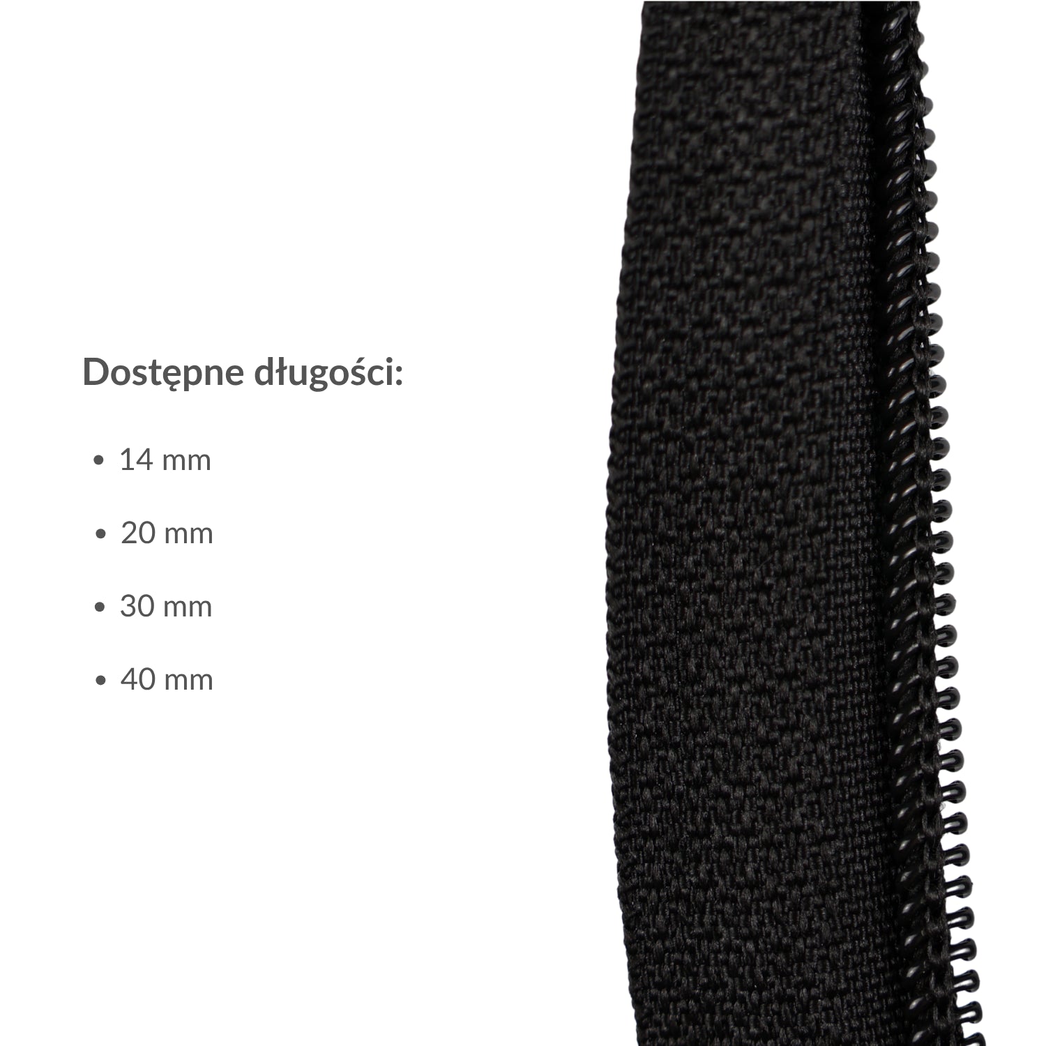 Spiral zipper #5 non-separating auto lock 20cm