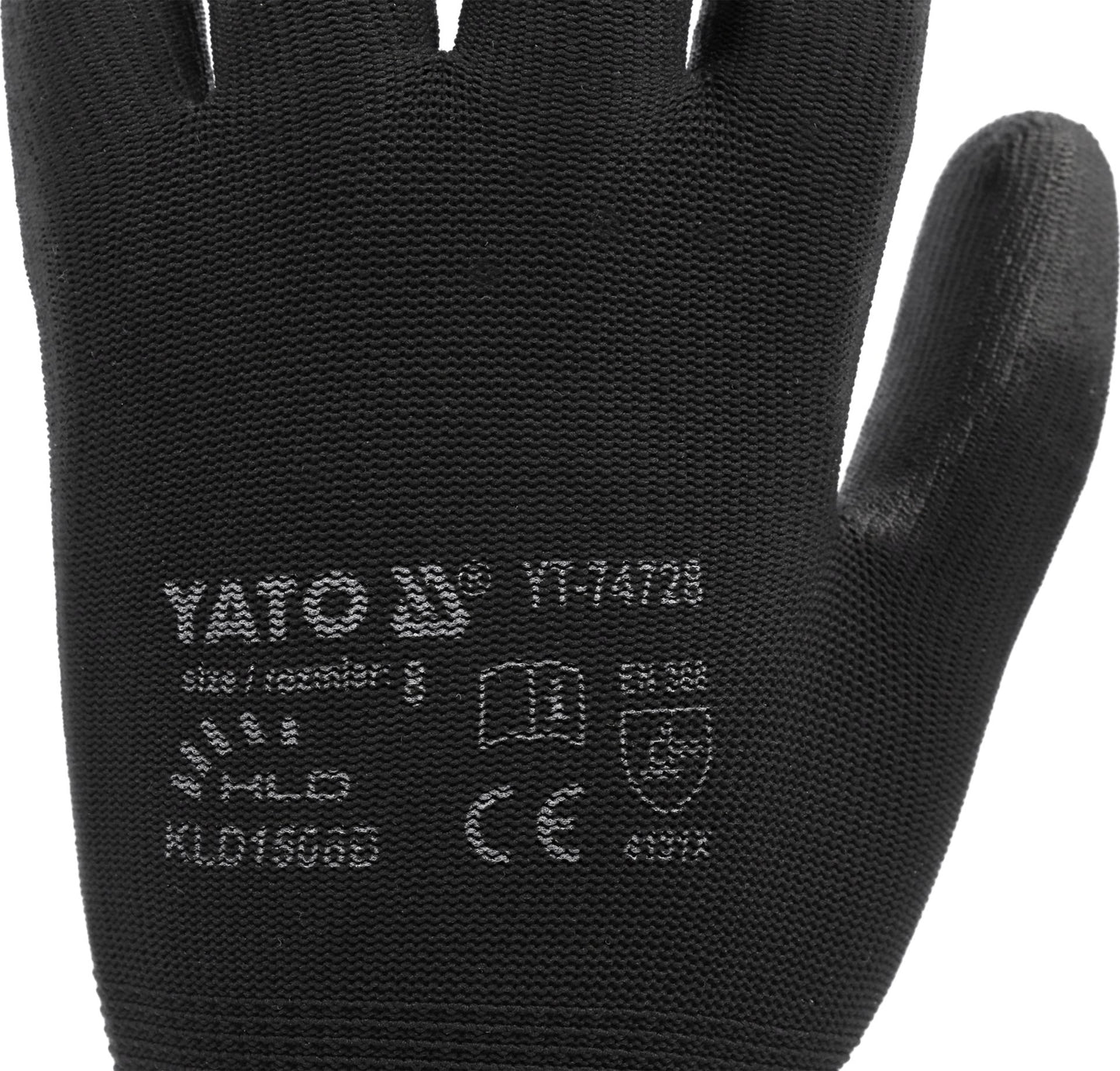 Pracovní rukavice nylon/PU Yato - černé velikost 10