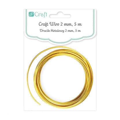 Kovový drátek DpCraft - 2 mm/5 m zlatý