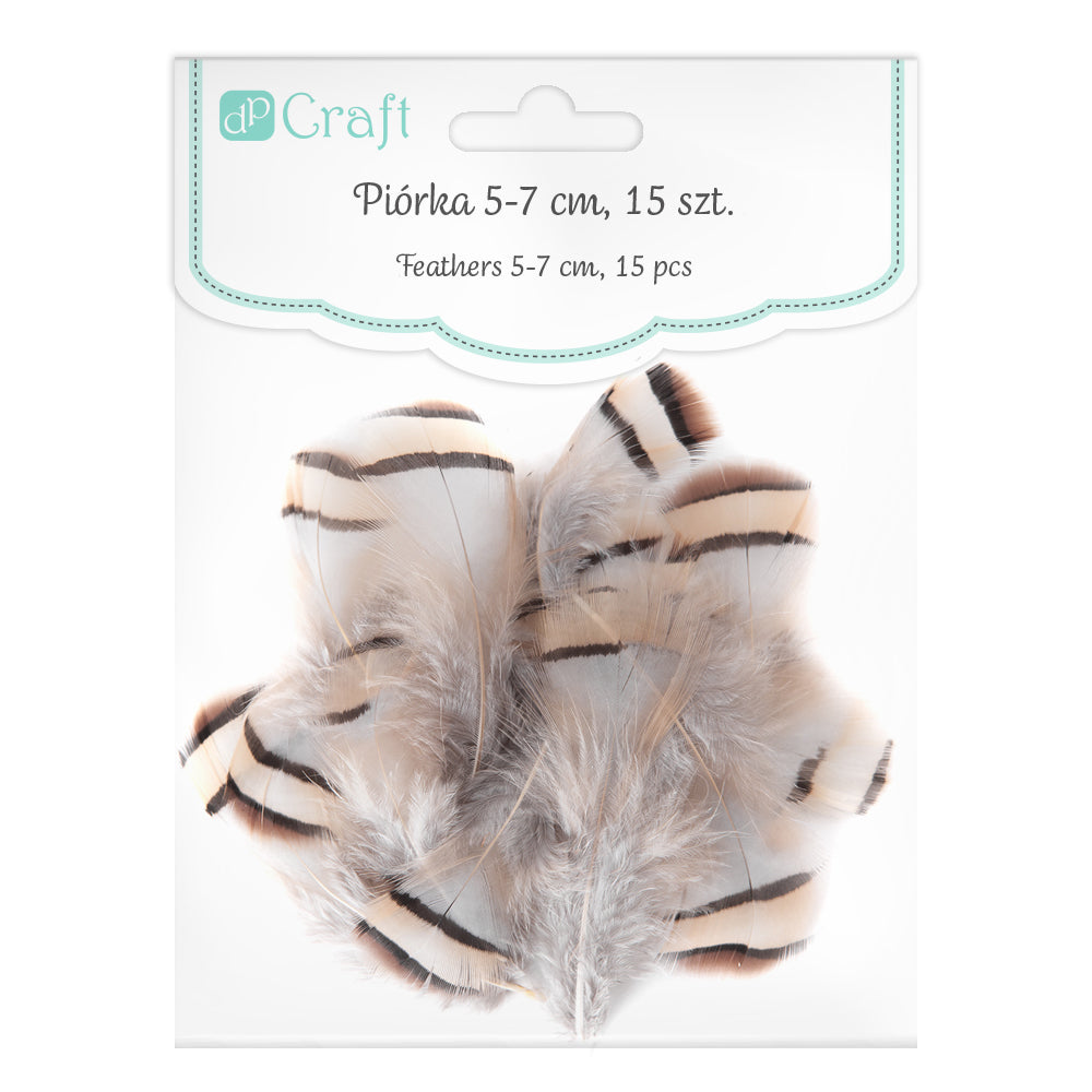 Bažantí pera DpCraft - 5-7 cm, 15 ks