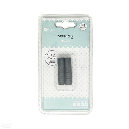 Magnety DpCraft - Průměr 10 mm x 3 mm, 26 ks