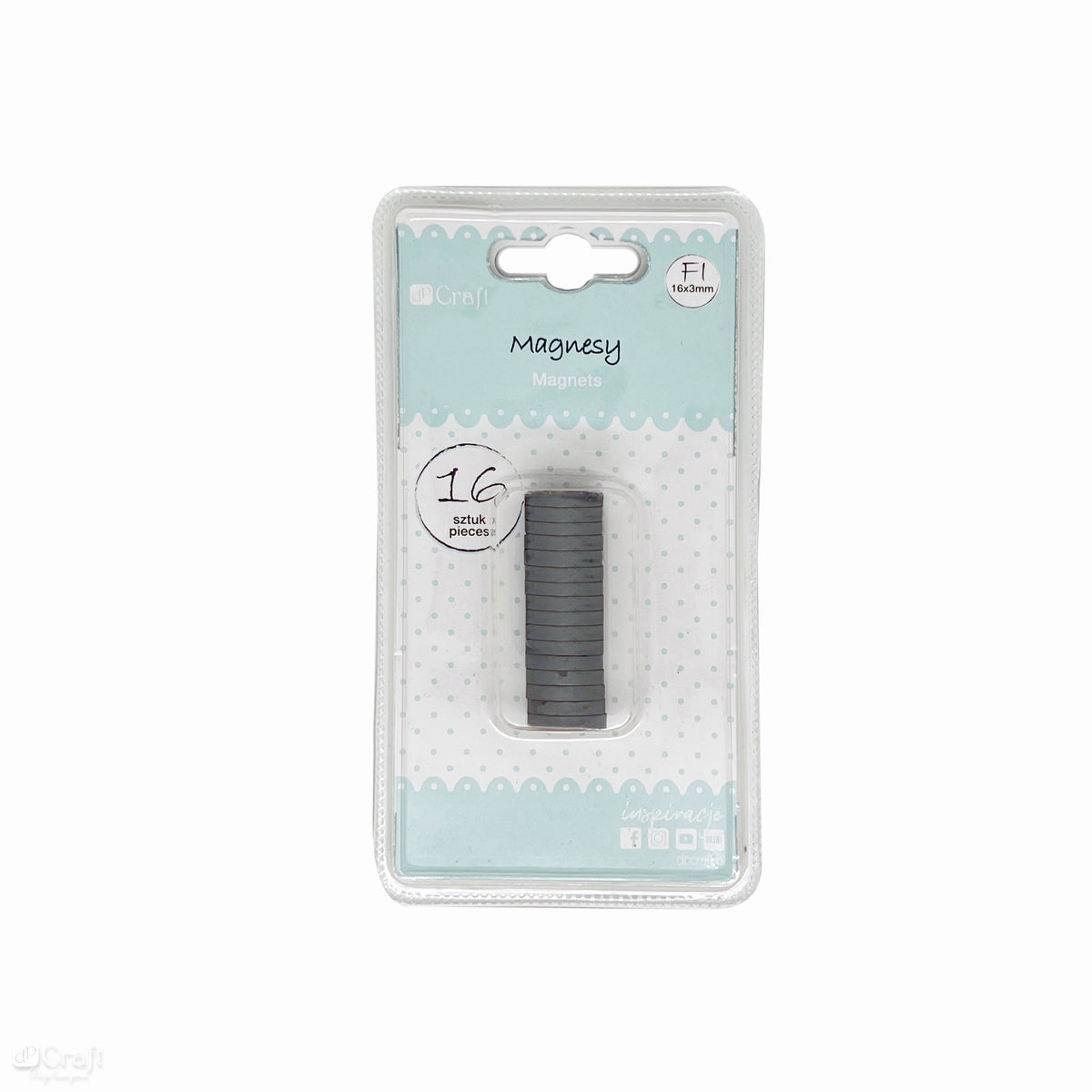 Magnesy DpCraft - průměr 16 mm x 3 mm, 16 ks